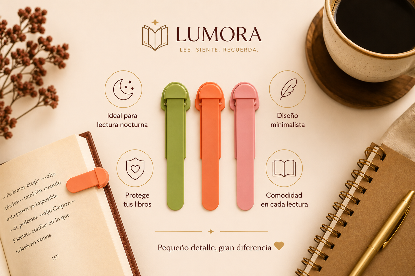Marcapáginas Inteligente que Marca la Línea Exacta